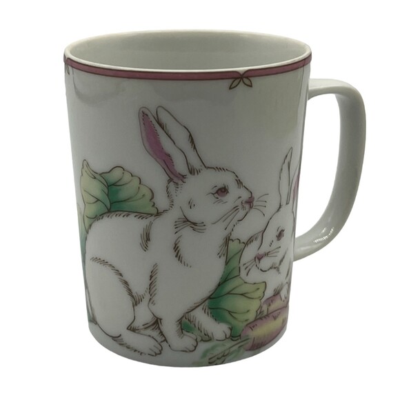 Vintage Fitz & Floyd Variations Bunny Rabbits Carrots Easter Coffee Tea Cup READ - Picture 2 of 13
